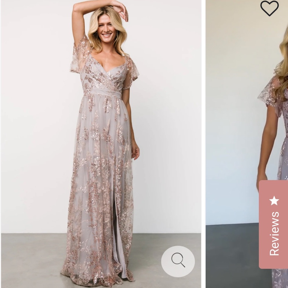 Corinne Shimmer Maxi Gown | Lavender
L